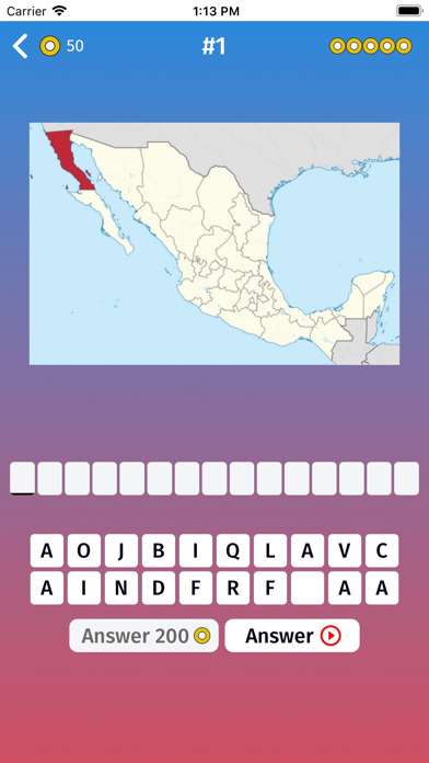 Mexico: States Map Quiz Game Screenshot