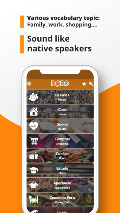 PORO - Portuguese Vocabulary Screenshot