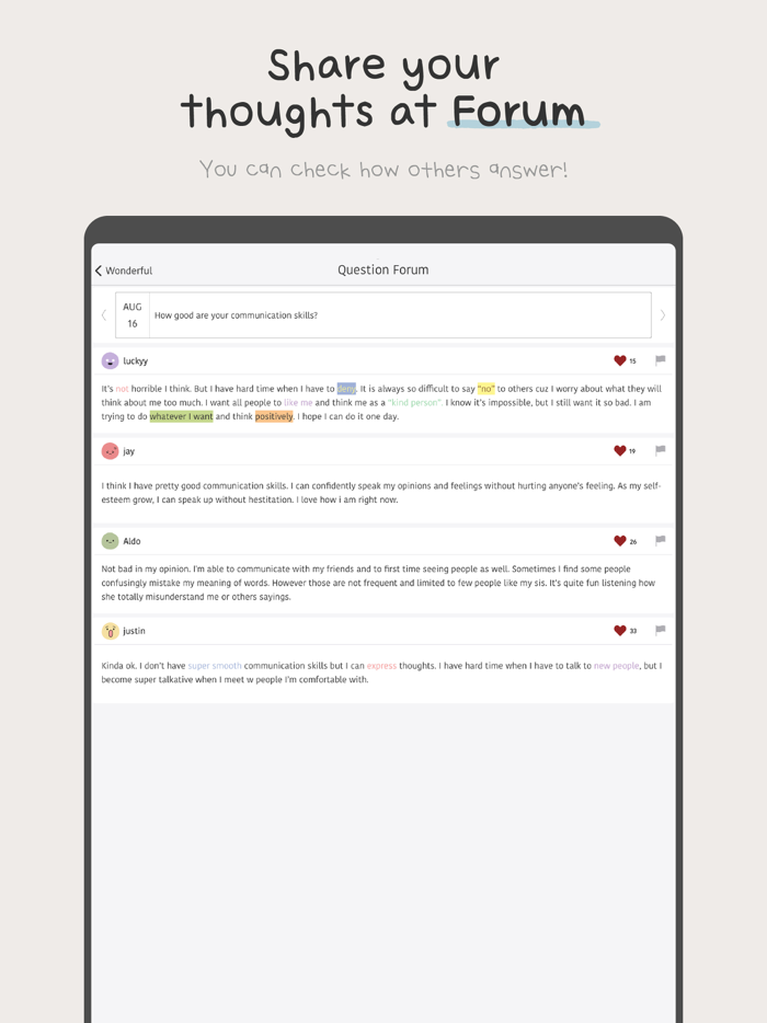 Wonderful - Self-Esteem Diary