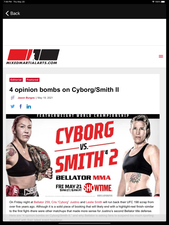 Screenshot #4 pour MixedMartialArts.com