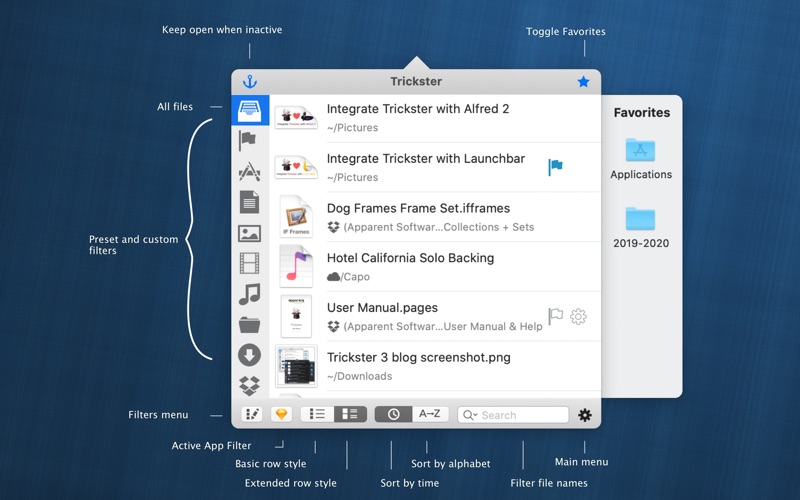 Screenshot #2 pour Trickster: Recently Used Files