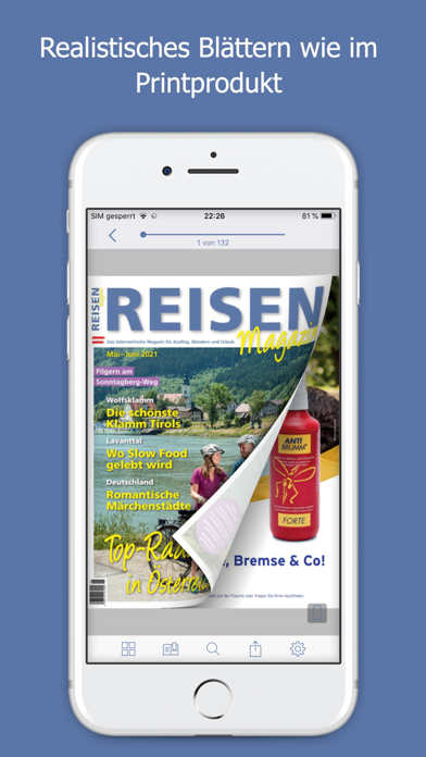 REISEN Magazin Screenshot