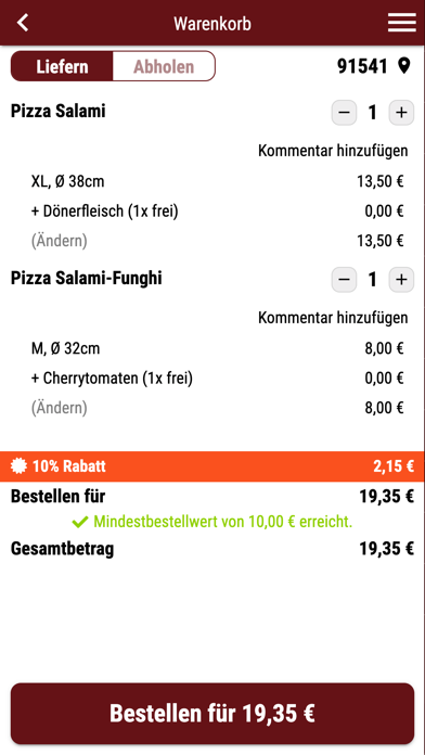 Pizza Lieferservice o'Factory Screenshot