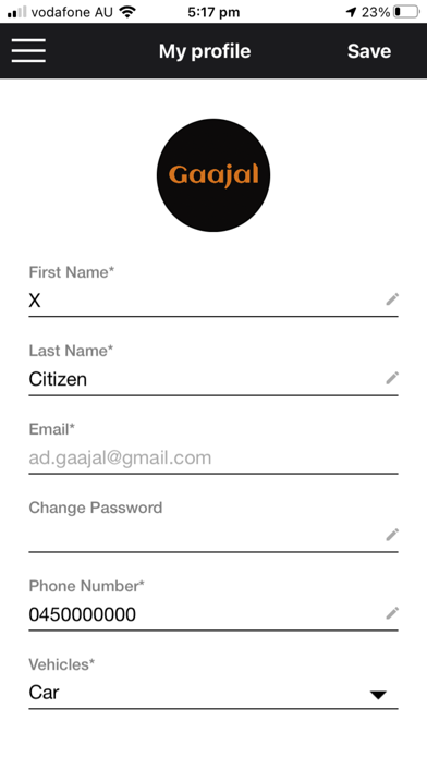 Gaajal Demand Delivery Service Screenshot