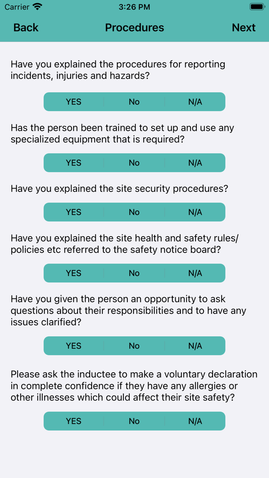#6. SITE INDUCTION CHECKLIST (iOS) 由: My Ultimate Punter