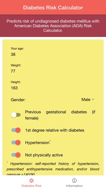 Diabetes Risk Score Calculator by Putu Angga Risky Raharja