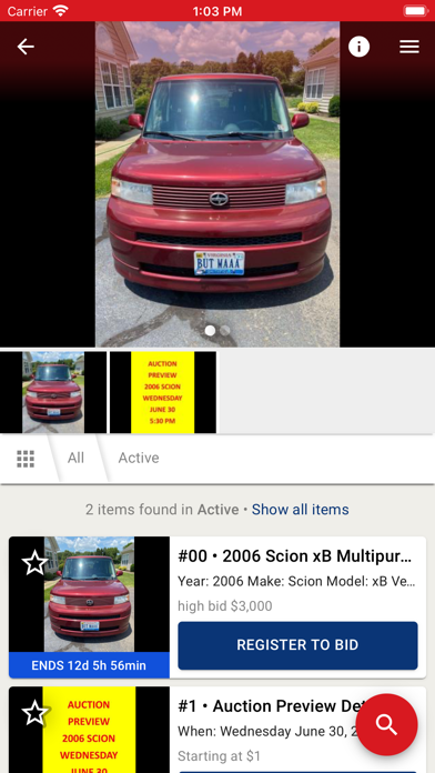 Fred Wilson Auction Service Screenshot