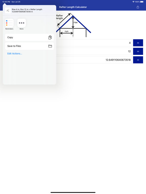 Screenshot #5 pour Rafter Length Calculator