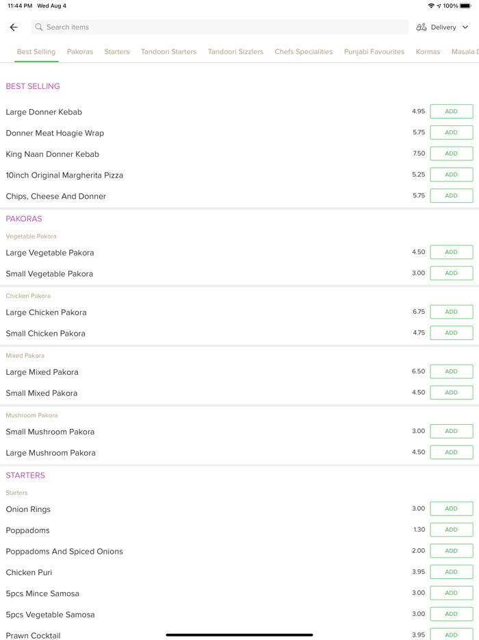 Currys tandoori takeaway