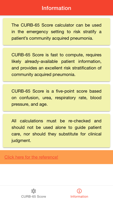 CURB-65 Score for Pneumonia Screenshot