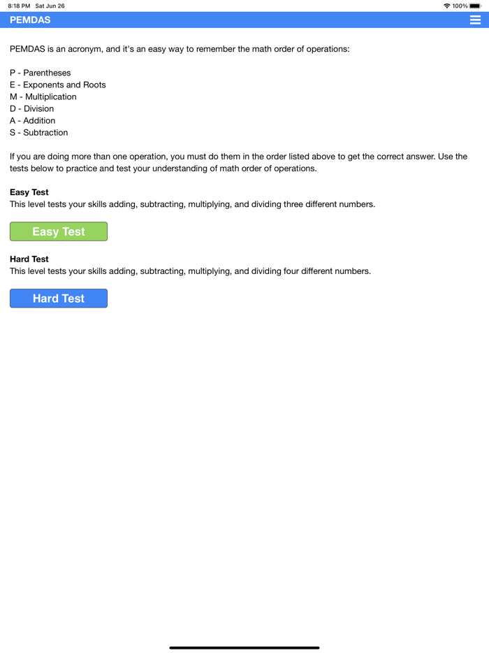 PEMDAS - Order of operations