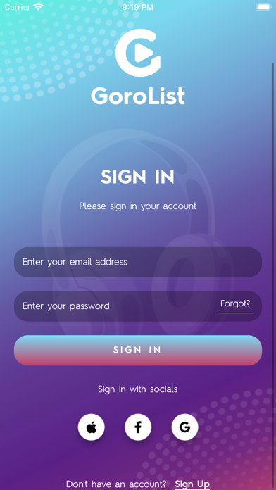 GoroList Screenshot