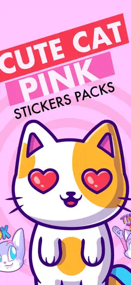 Game screenshot Cute Cat Pink Stickers Pack mod apk