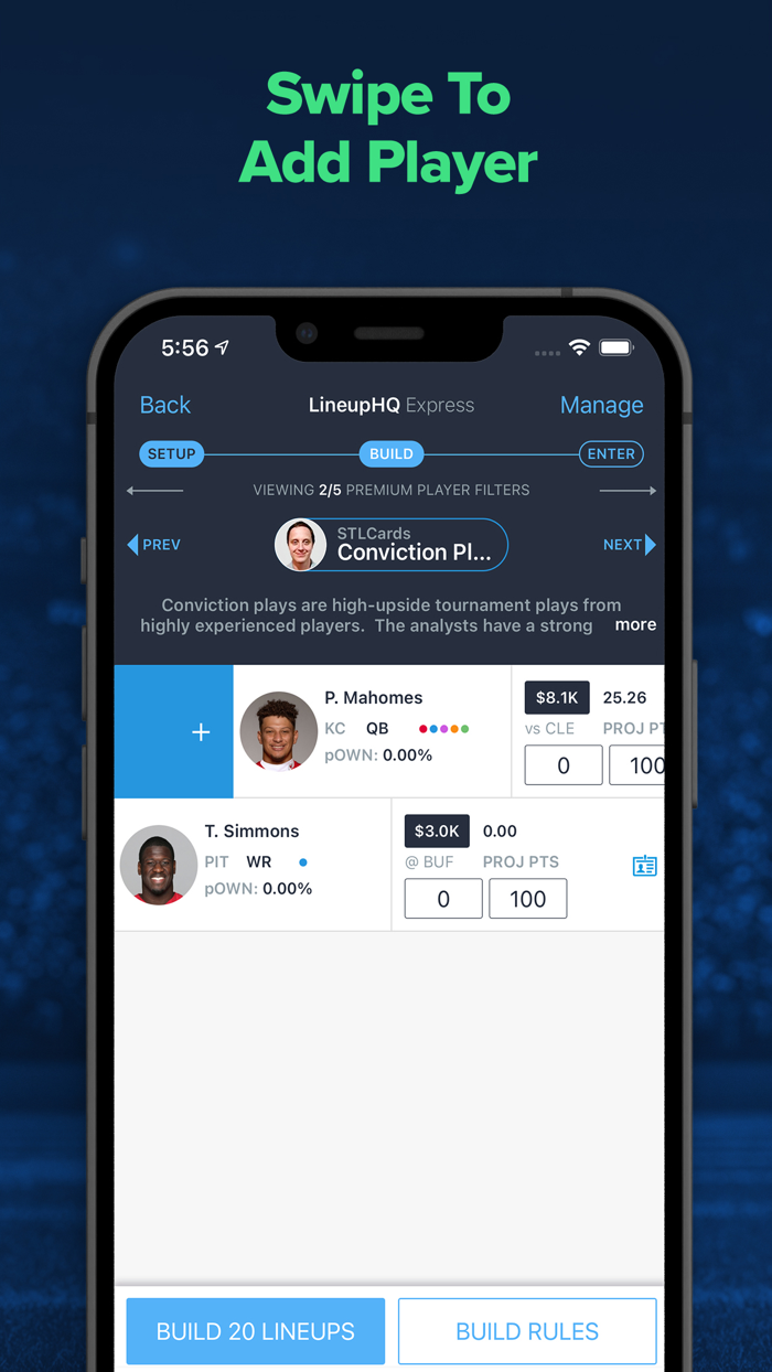 LineupHQ FanDuel DFS Optimizer