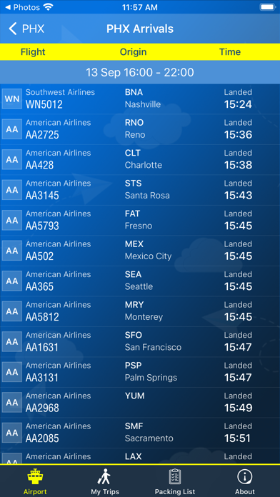 Screenshot #2 pour Phoenix Airport Info + Radar