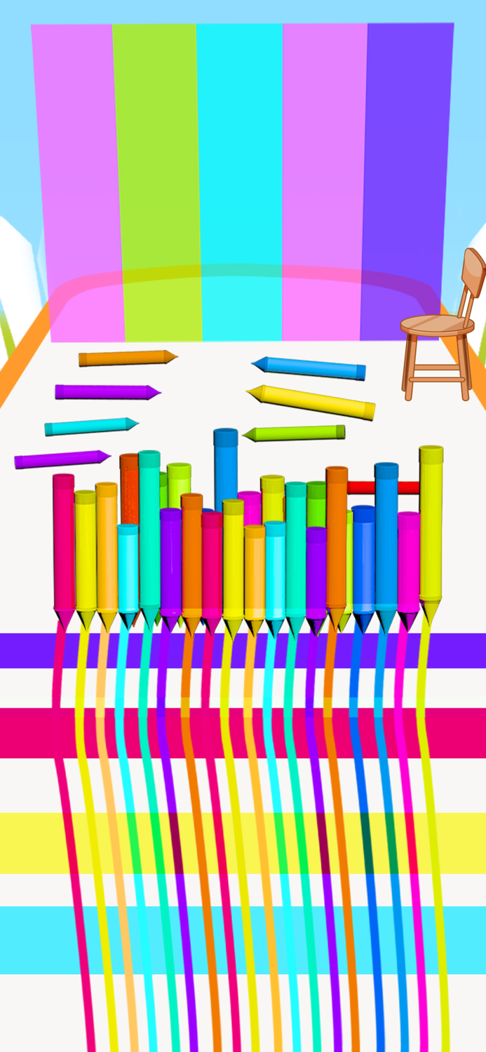 Pencil Color Run Pen Rush 3d