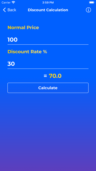 Percent Calculator App Screenshot