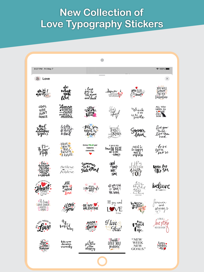 Love Typography Stickers