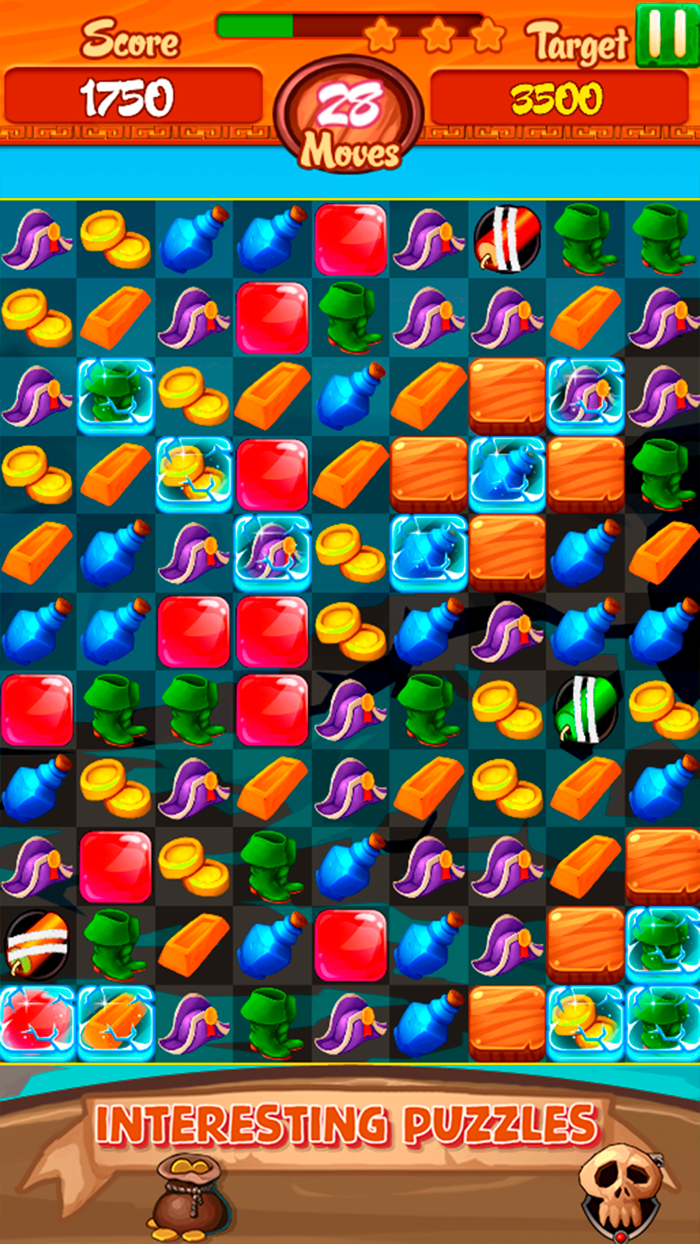 Pirate treasure 3 match