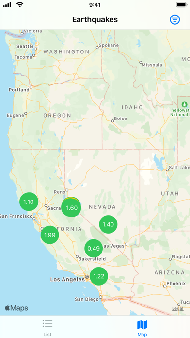 Earthquakes - US & Worldwide Screenshot