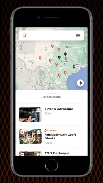 Texas Monthly BBQ Finder Screenshot