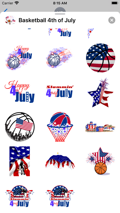 Basketball 4th of July Sticker screenshot 2