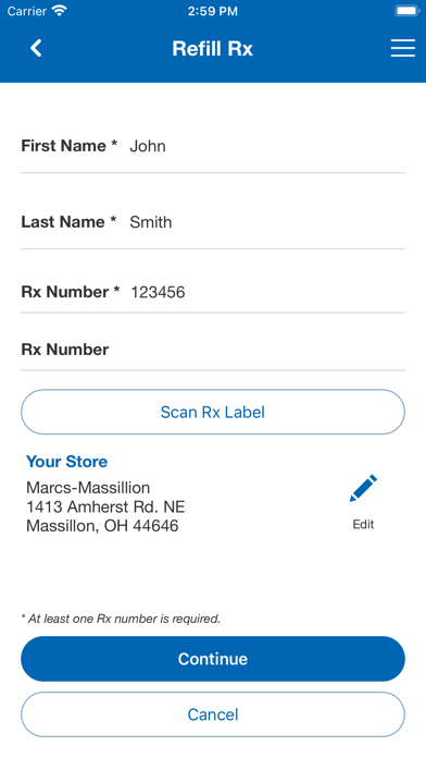 Marc’s Pharmacy Mobile App Screenshot