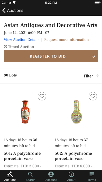 RCB Auctions Screenshot