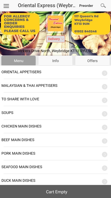 Oriental Express, Weybridge