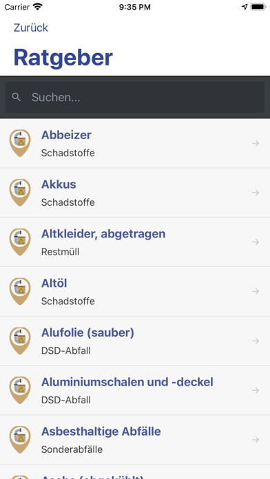 abfallApp MEG Screenshot