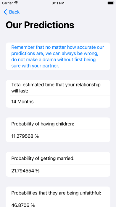 Couple Predictions Screenshot