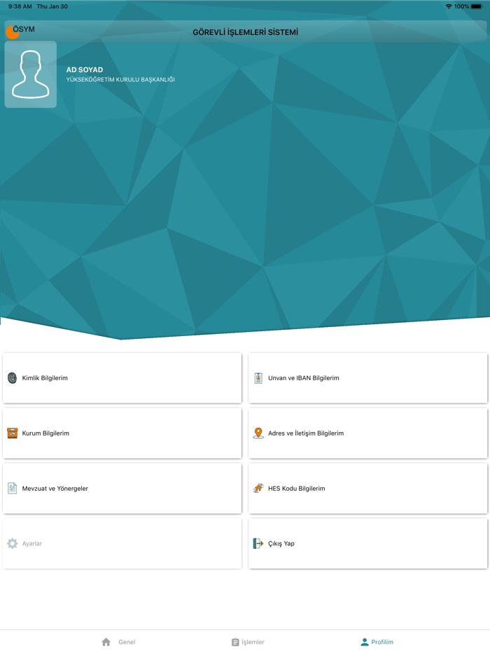 ÖSYM Görevli İşlemleri Sistemi