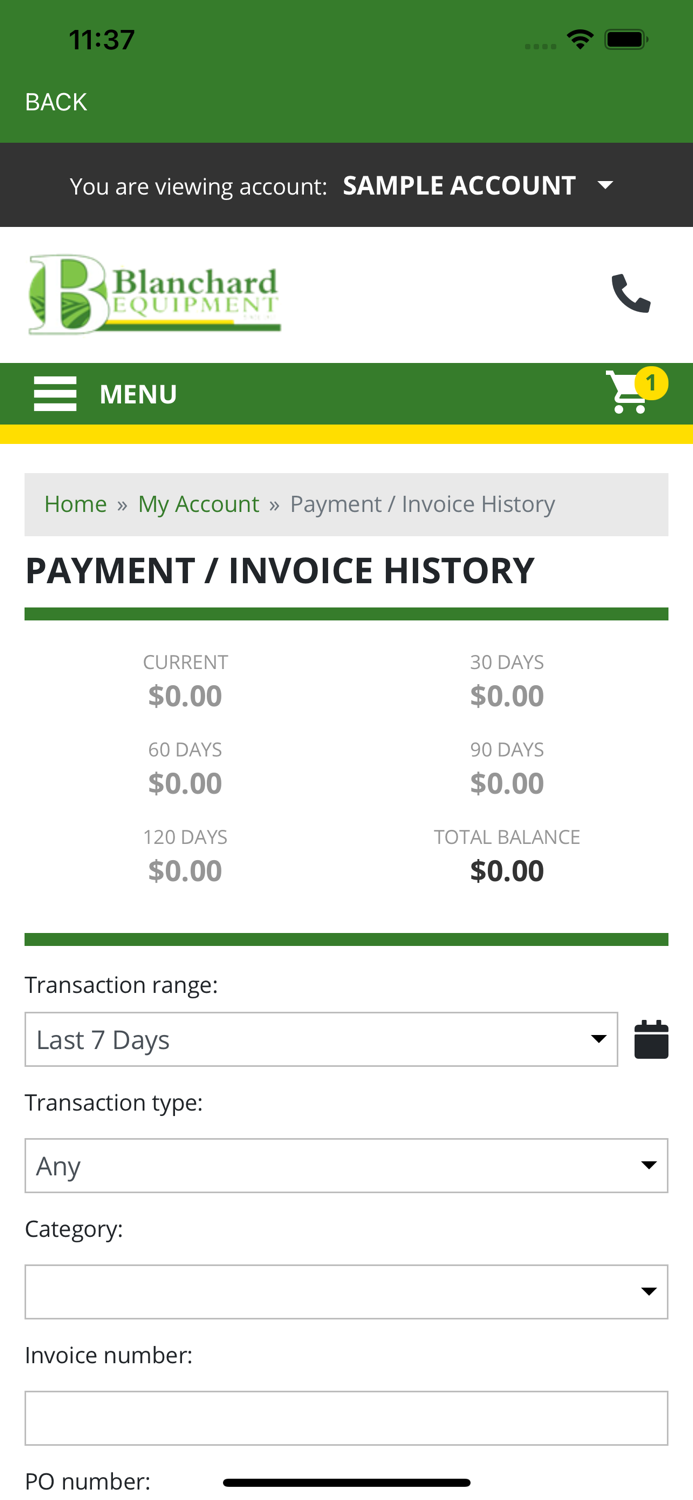 Blanchard Equipment Portal