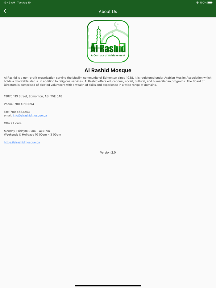 AlRashid Mosque Canada