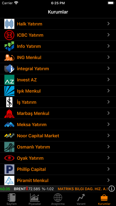 Matriks Mobil Finans Screenshot