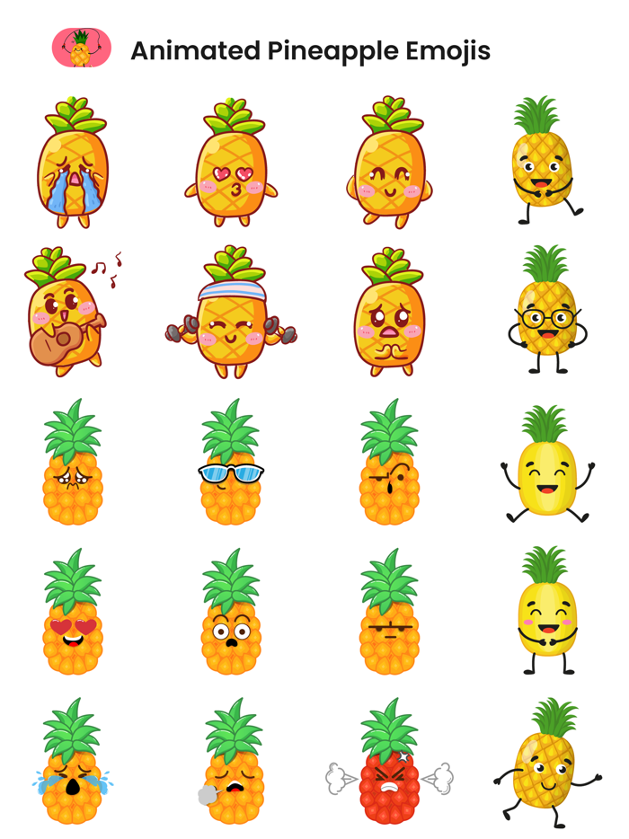 Animated Pineapple Emojis