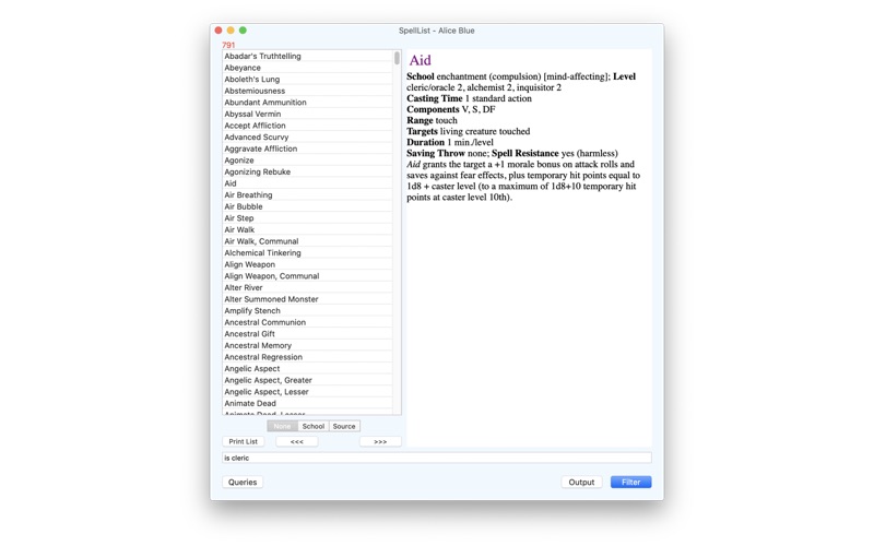 Screenshot #1 pour SpellList