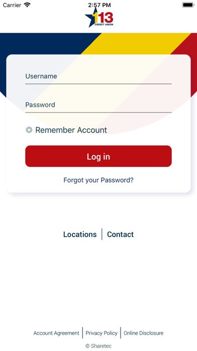 One Thirteen Credit Union Screenshot
