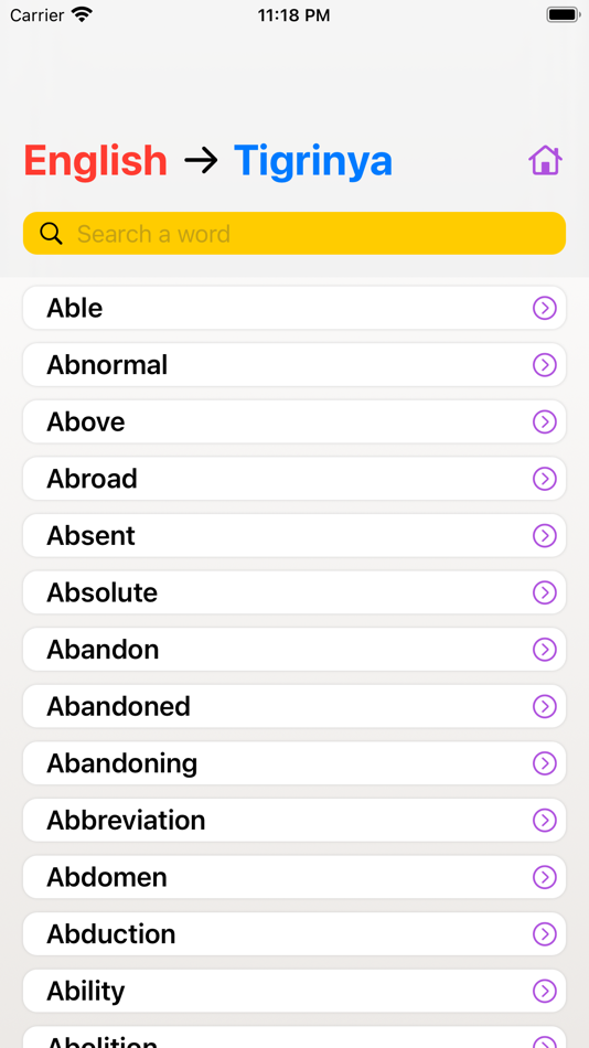 #4. Tigrinya Dictionary Translator (iOS) 来自: Mohammed Dawued Mohammed