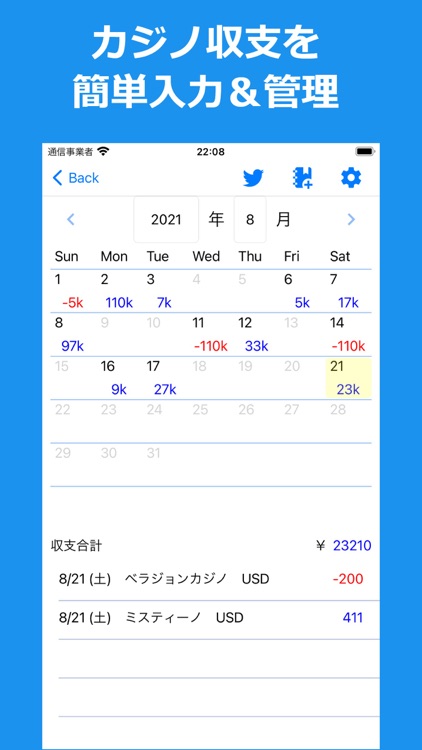 オンラインカジノ収支表