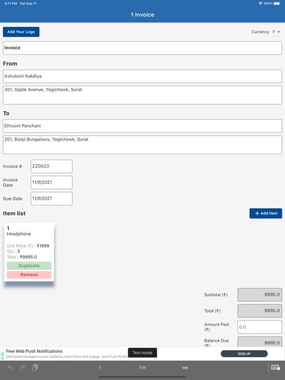 Screenshot #5 pour Invoices Creator