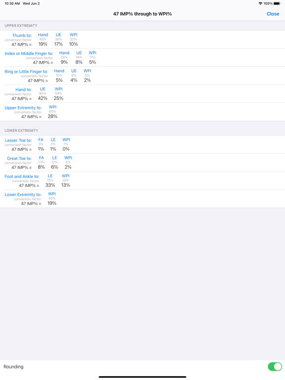 Screenshot #5 pour AMA Impairment Calculator