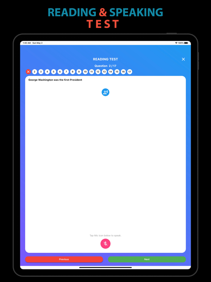 US Citizenship Test with Audio
