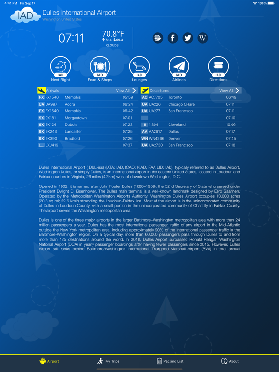 Screenshot #4 pour Washington Airport Info +Radar