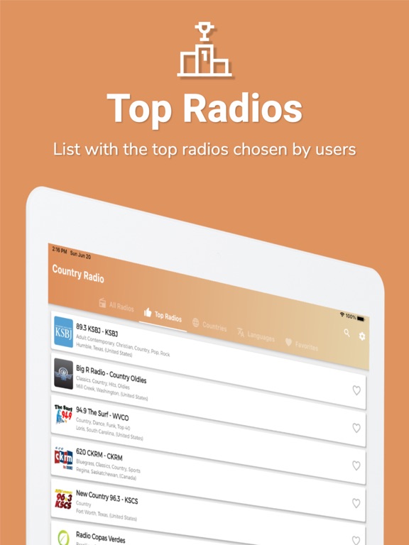Country Radio / Country Music iPad screenshot 7 - Music app