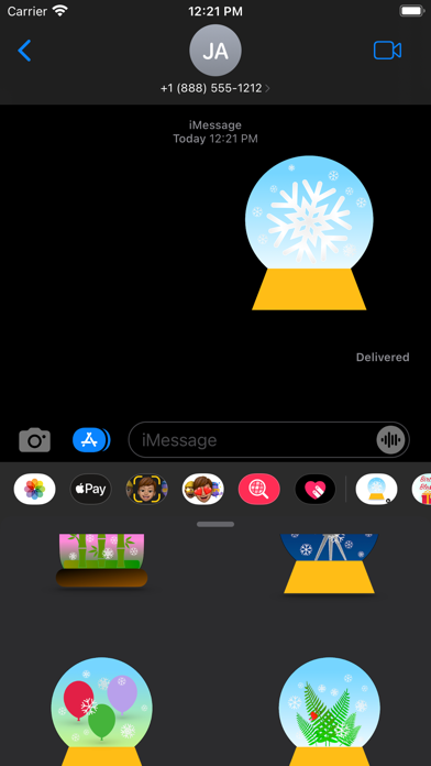 snow globes stickers Screenshot