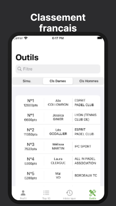 Padel Rank Screenshot