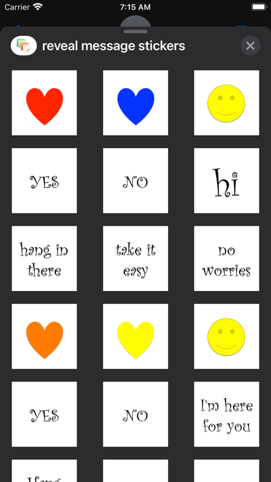 reveal message stickers Screenshot