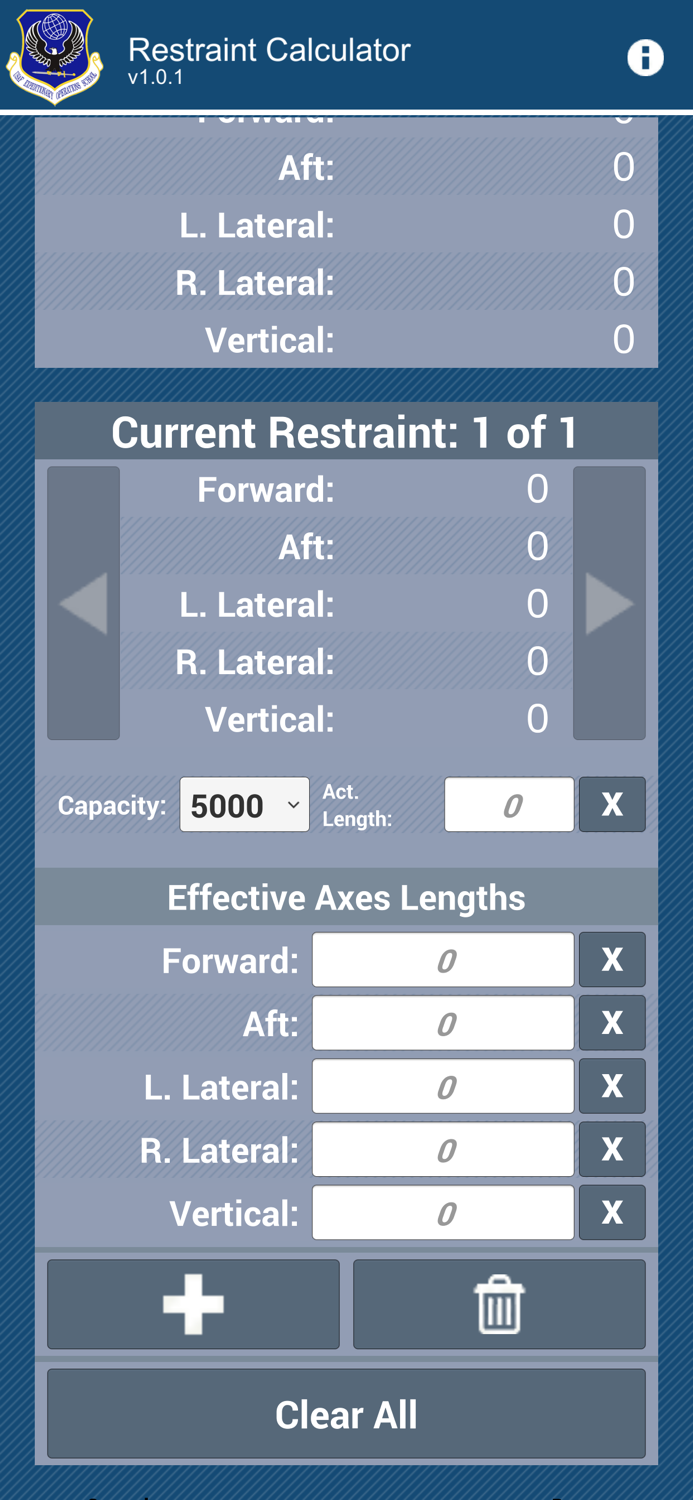 USAF EOS Restraint Calculator