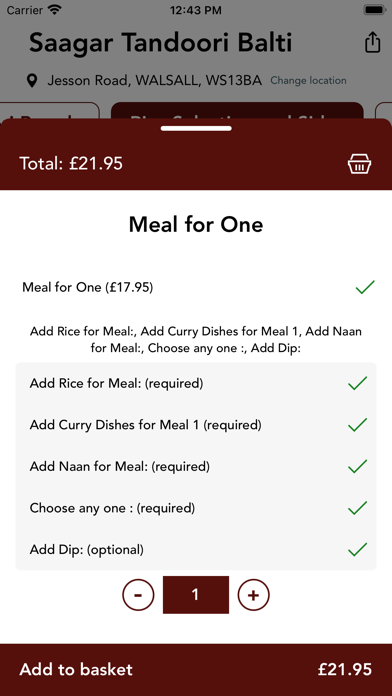 Saagar Tandoori Balti Screenshot